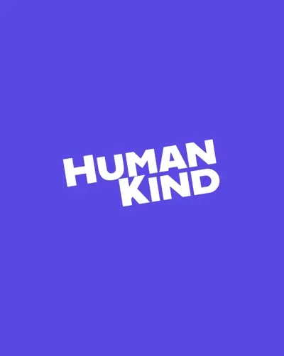 Human Kind logo on a violet background