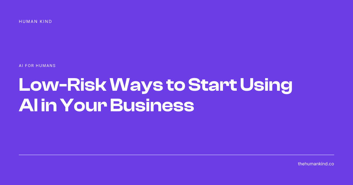 Low-Risk Ways to Start Using AI in Your Business - Human Kind